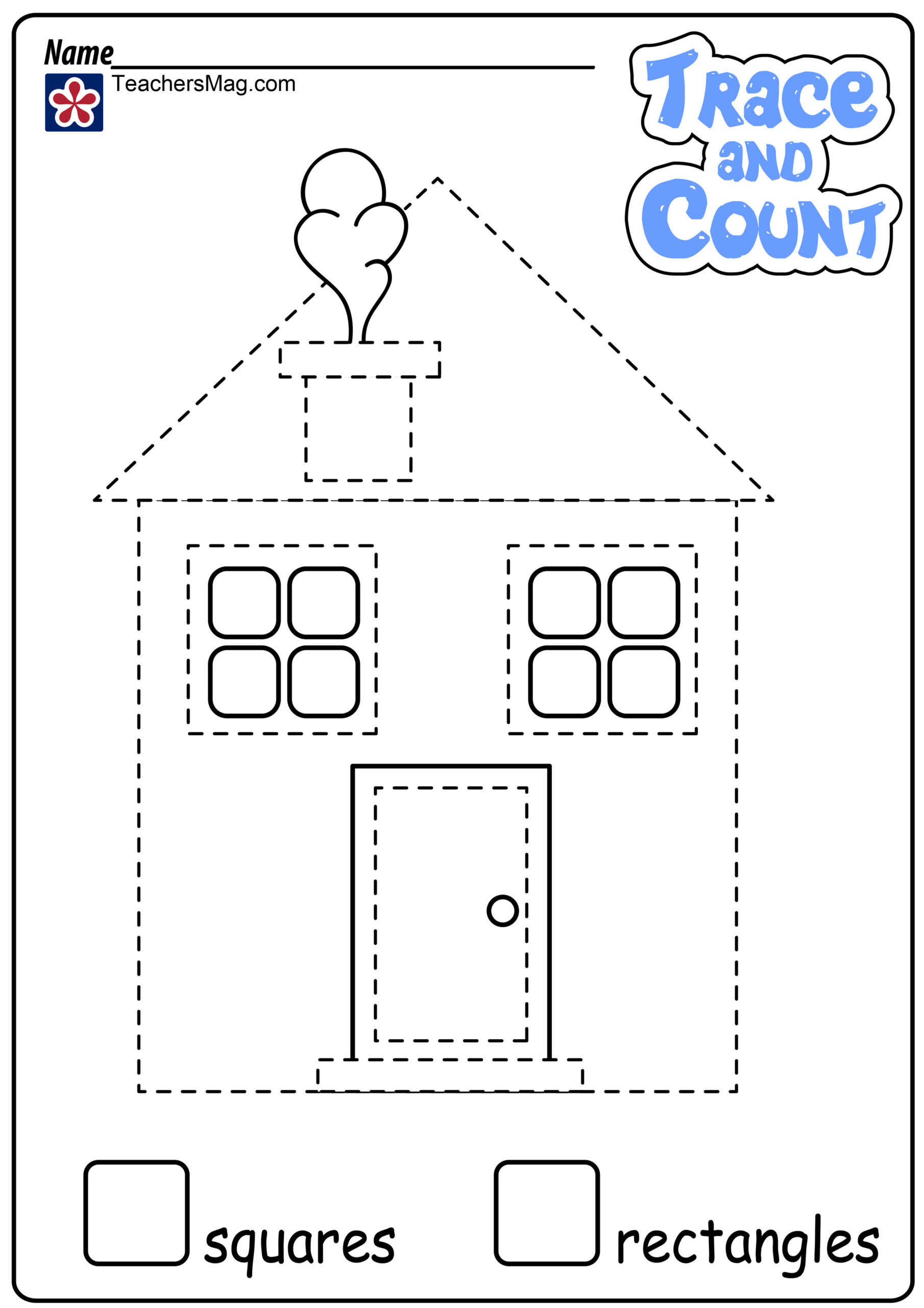 Shape Tracing And Counting Worksheets TeachersMag
