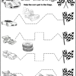 1 Trace The Pattern Race Cars Worksheets Help Your Child Develop