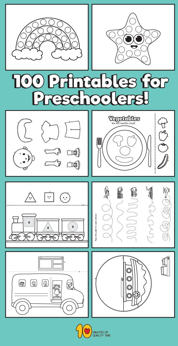 100 Printables For Preschoolers Preschool Preschool Fun Fun 