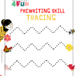 1st Step Of Simple Tracing Worksheet For Home School Preschool Kids