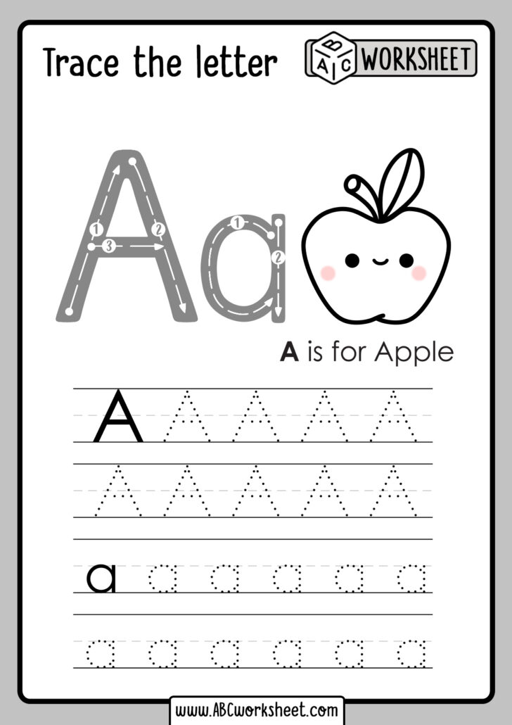 Tracing Letter A Worksheets For Preschool
