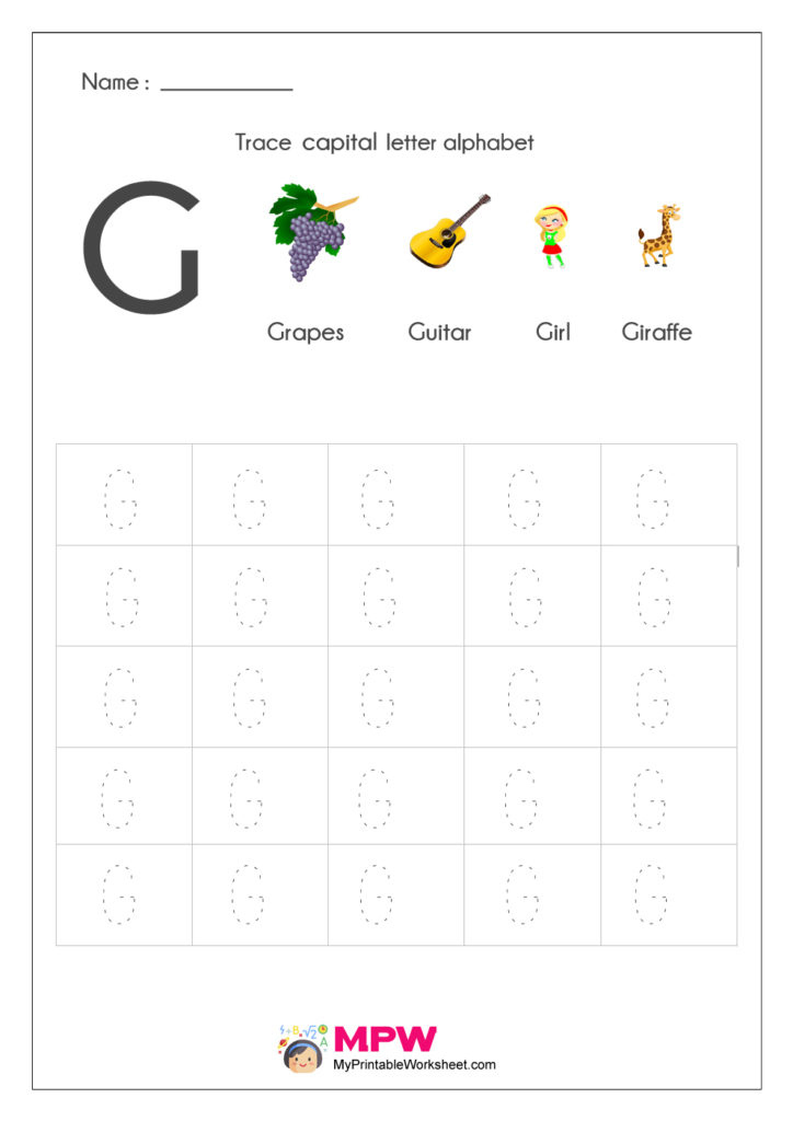 Alphabet Tracing Worksheets Printable English Capital Letter Tracing