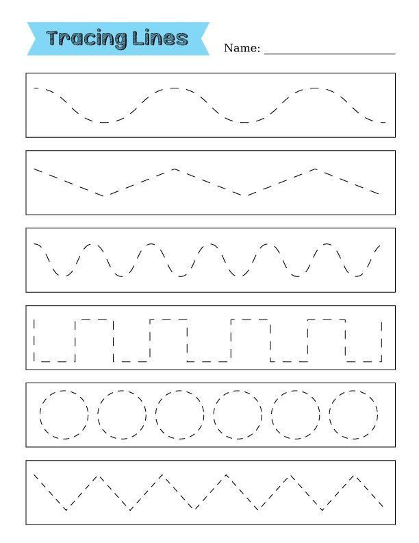 Tracing Lines Worksheets For 3 Year Olds