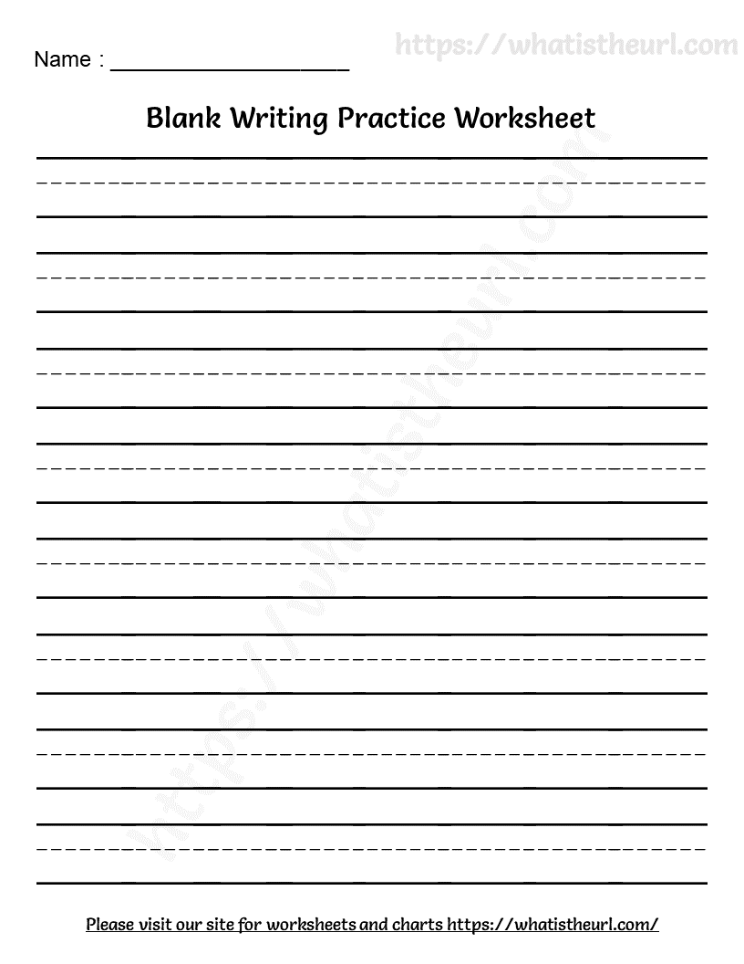 Blank writing practice worksheet Your Home Teacher