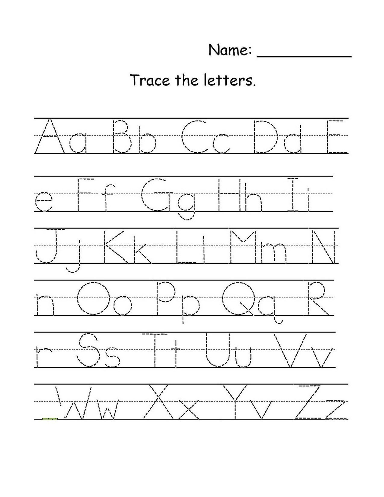 Capital And Lowercase Letters Tracing Worksheets 
