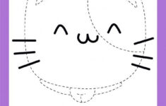 Cat Tracing Lines Preschool Worksheet For Kids For Practicing Fine