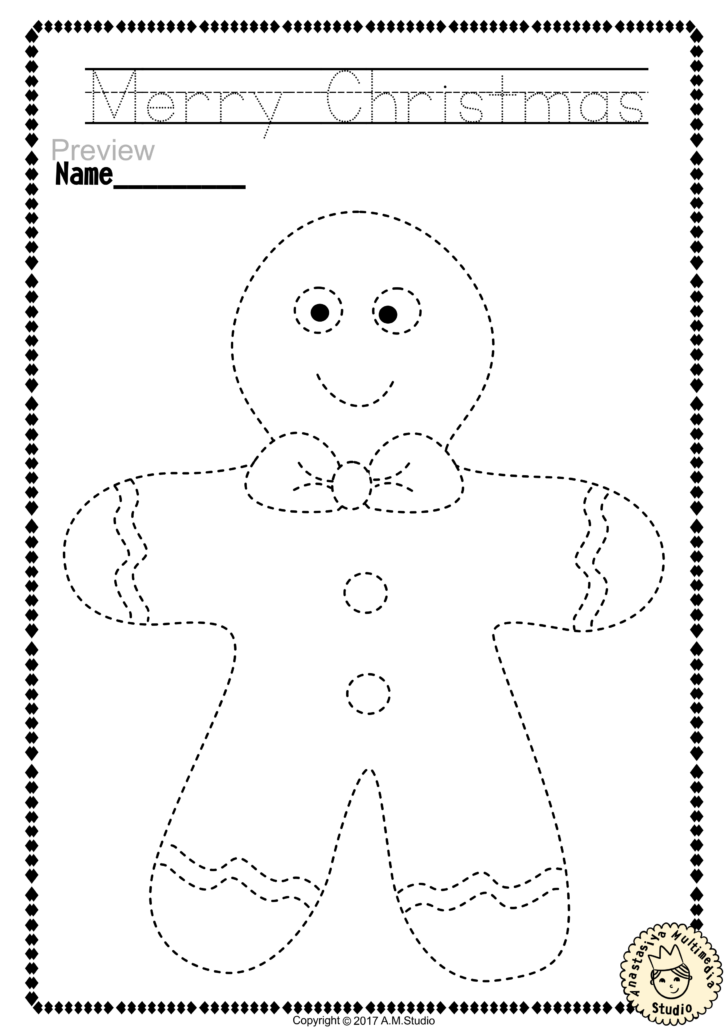 Christmas Tracing Worksheets Preschool