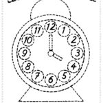 Clock Trace Line Worksheet Preschoolplanet