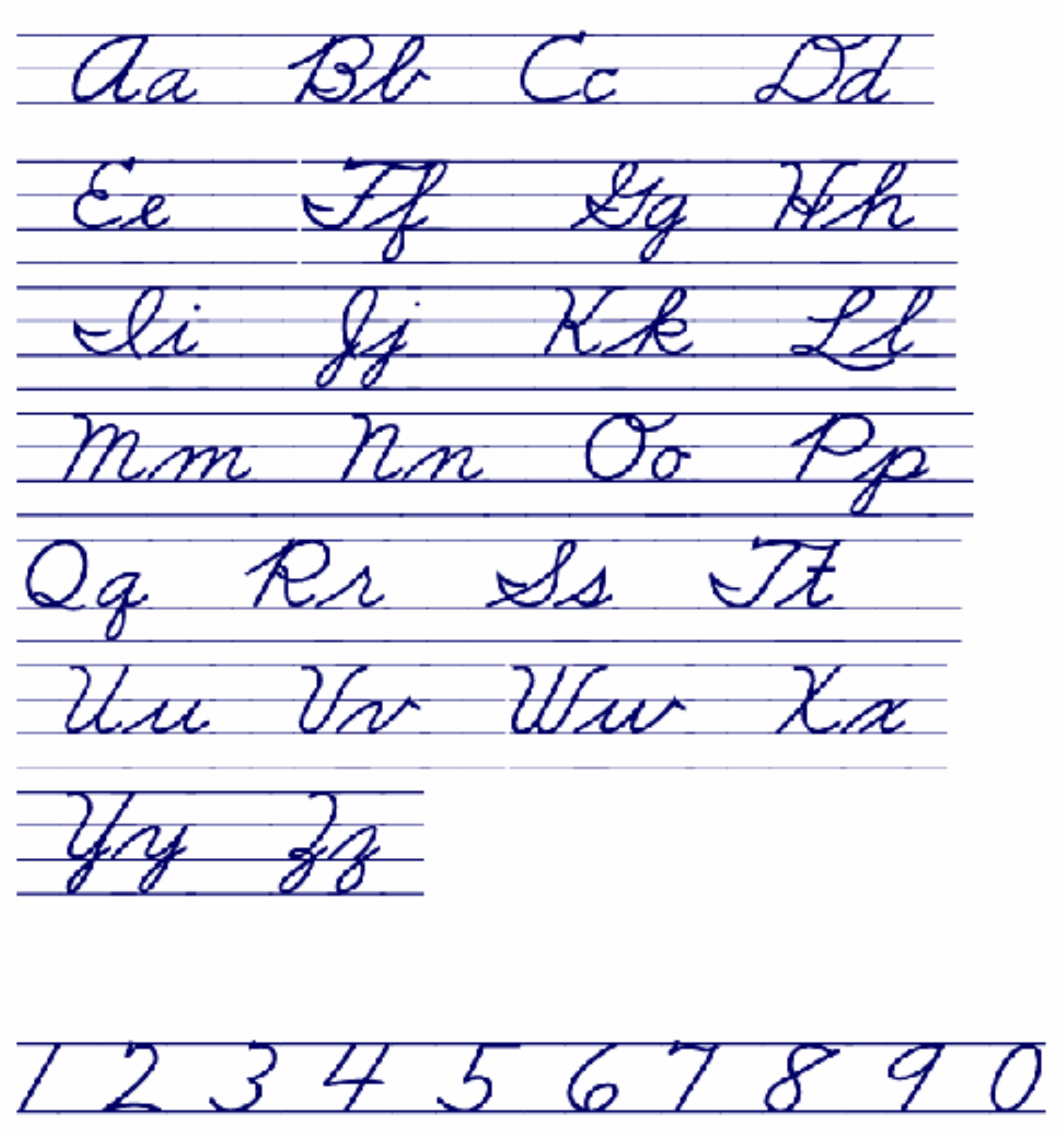 Cursive Alphabet Chart Free Printable AlphabetWorksheetsFree