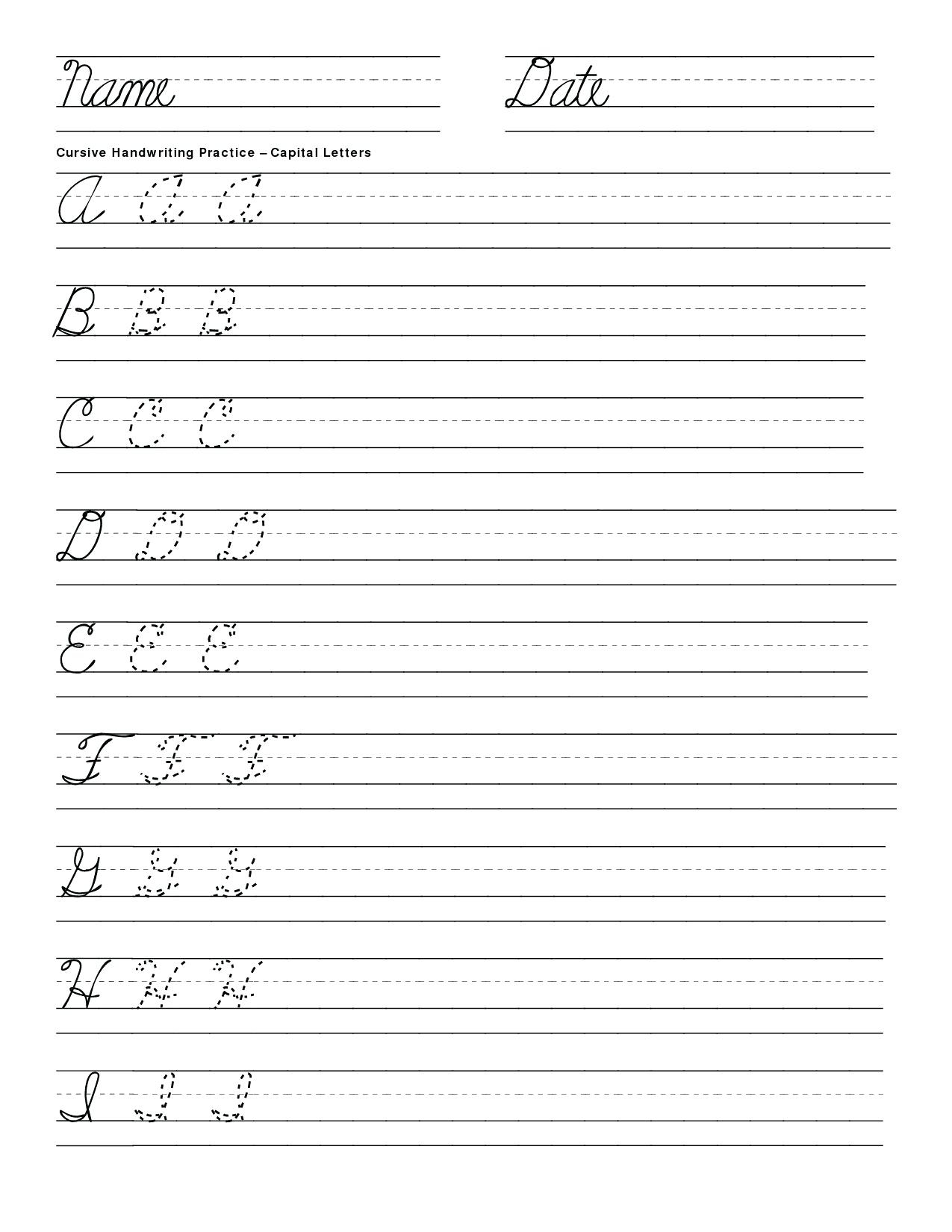 Cursive Capital Letters Tracing TracingLettersWorksheets