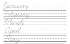 Cursive Tracing Worksheets Practice Words Handwriting Etsy