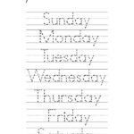 Days Of The Week Worksheets Tracing And Writing Preschool Writing