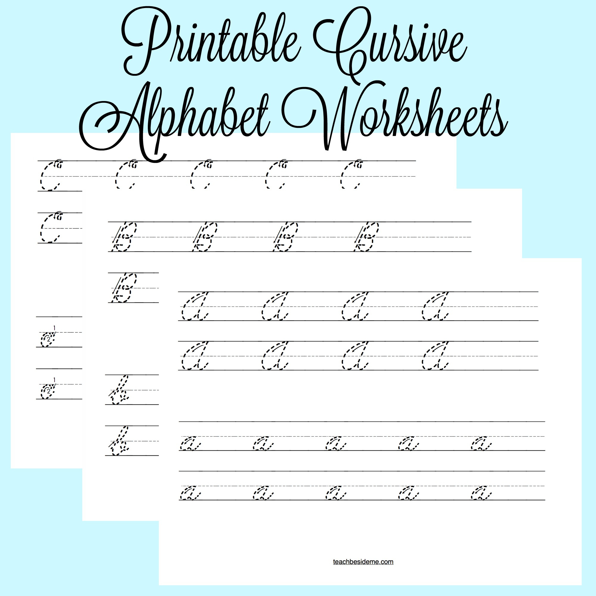 Dotted Cursive Alphabet Worksheets Letter