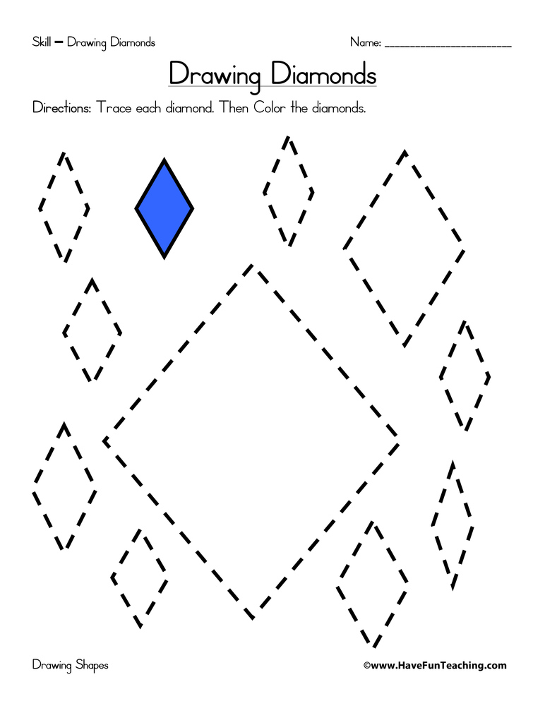 Drawing Diamonds Worksheet Have Fun Teaching