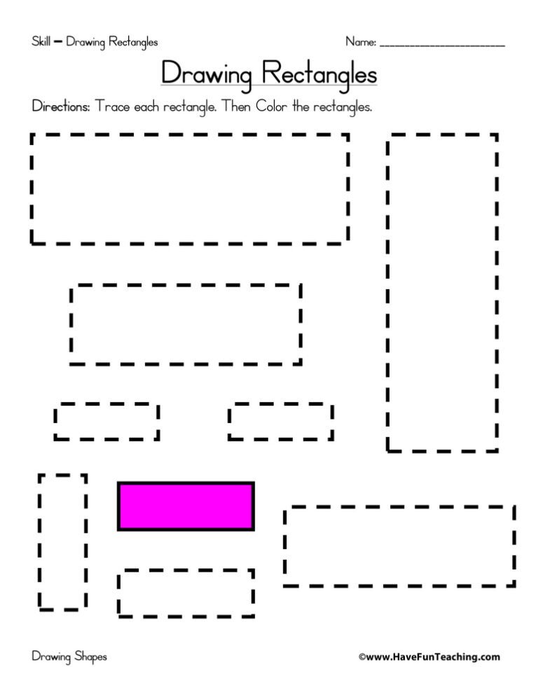 Rectangle Tracing Worksheet | Tracing Worksheets