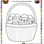 Easter Egg Basket Trace Line Worksheet Easter Egg Basket Egg Basket