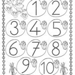 Easy Number Trace Worksheet 1 10 Numbers Kindergarten Number