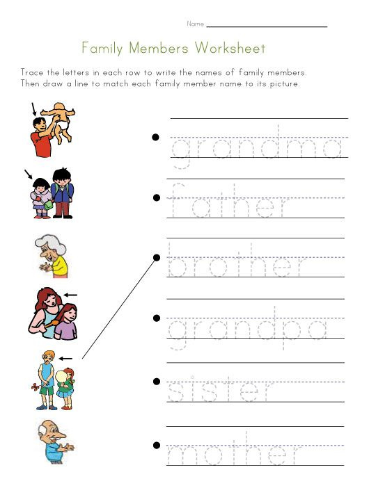 Family Members Worksheet Family Worksheet English Worksheets For 