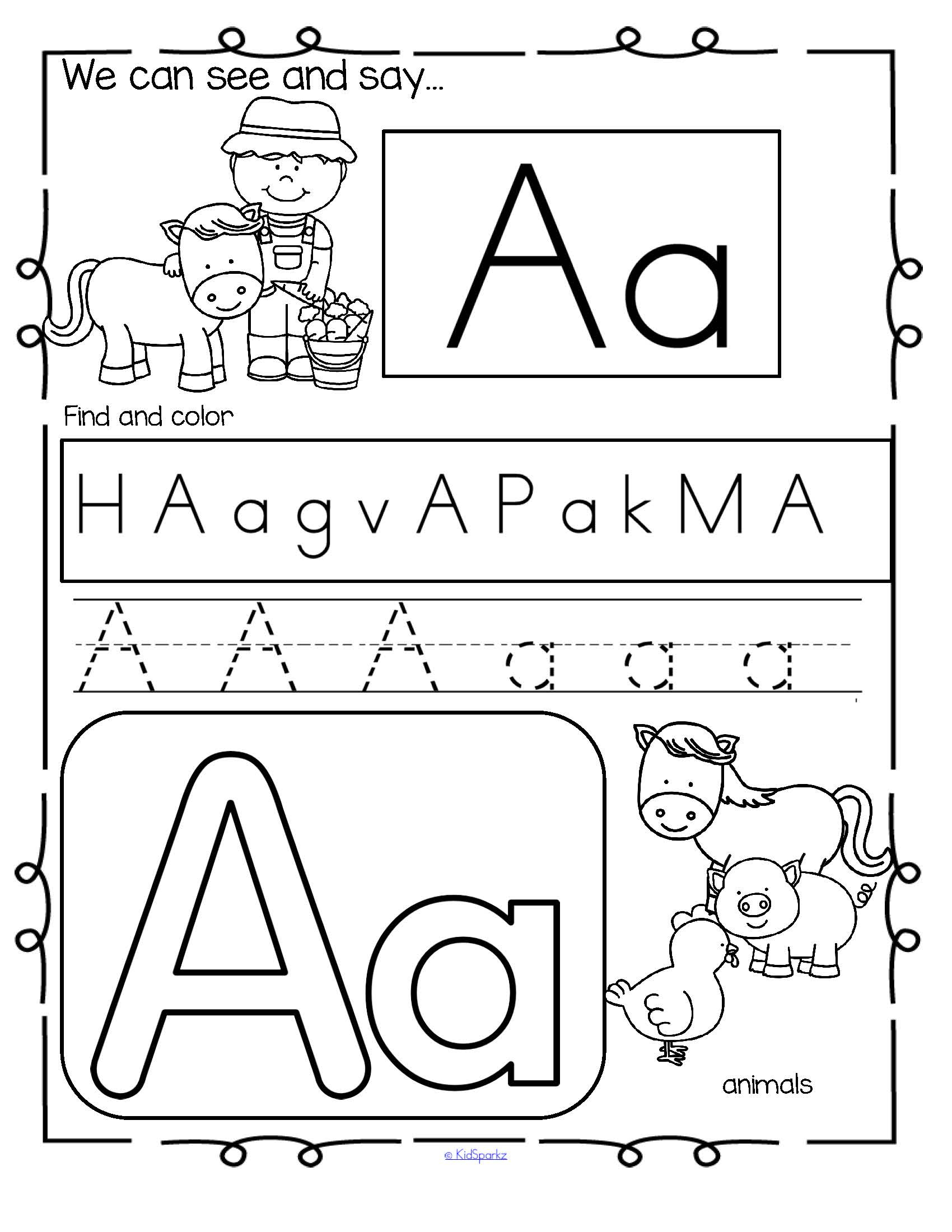 FARM Alphabet Practice Printables Recognition Tracing And Beginning 