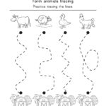 Farm Animals Tracing Learning Worksheets Tracing Practice