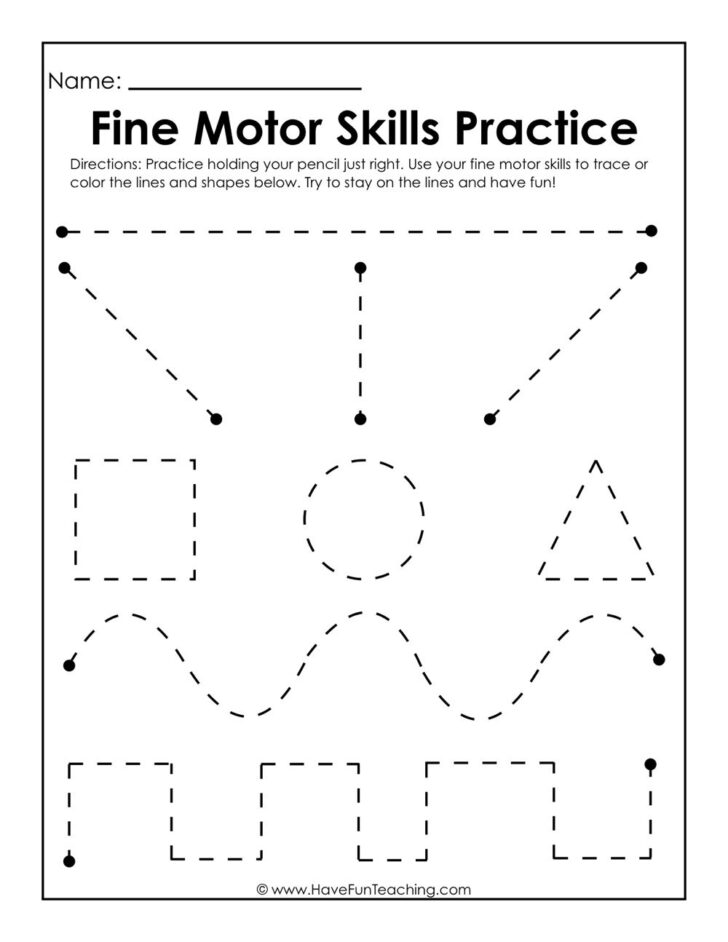 Fine Motor Skills Tracing Lines Worksheets