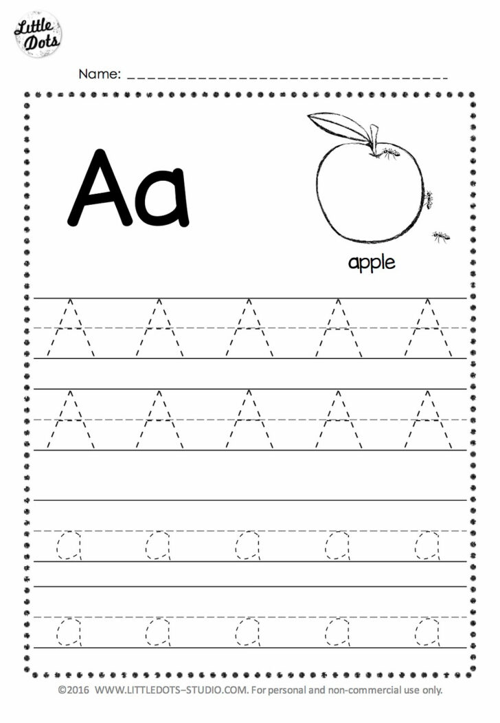 A Tracing Worksheets