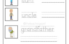 Free Family Members Tracing And Writing Worksheets The Teaching Aunt