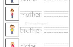 Free Family Members Tracing And Writing Worksheets The Teaching Aunt