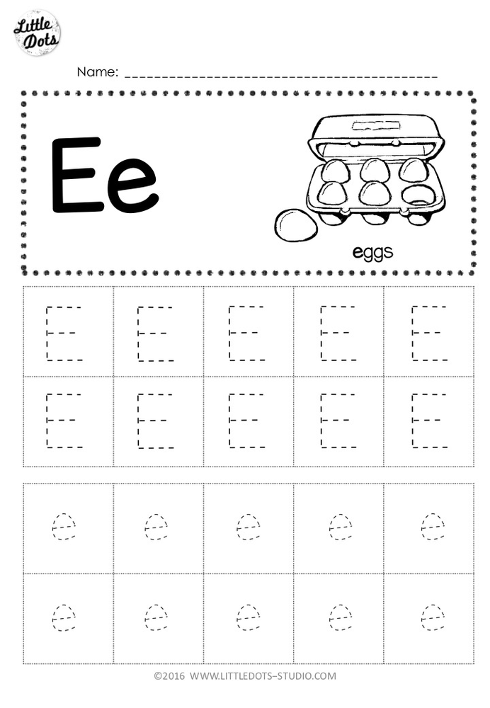 Letter E Tracing Worksheets For Preschool