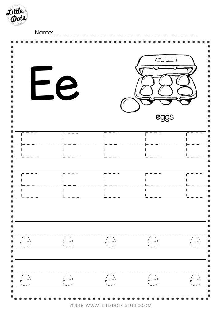 Letter E Tracing Worksheets Free