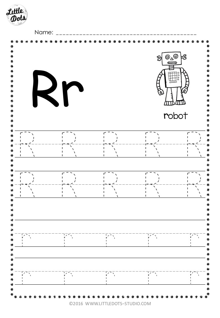 Free Letter R Tracing Worksheets