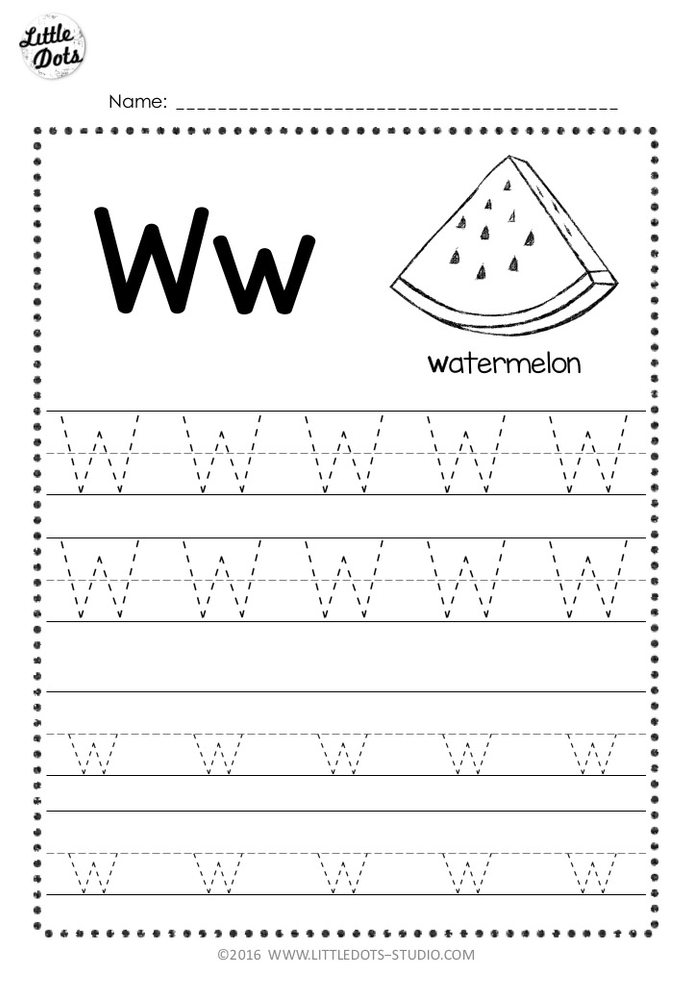 Free Letter W Tracing Worksheets