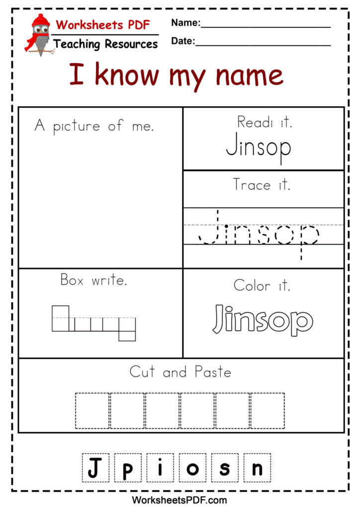 Free Name Tracing Worksheets For Preschoolers