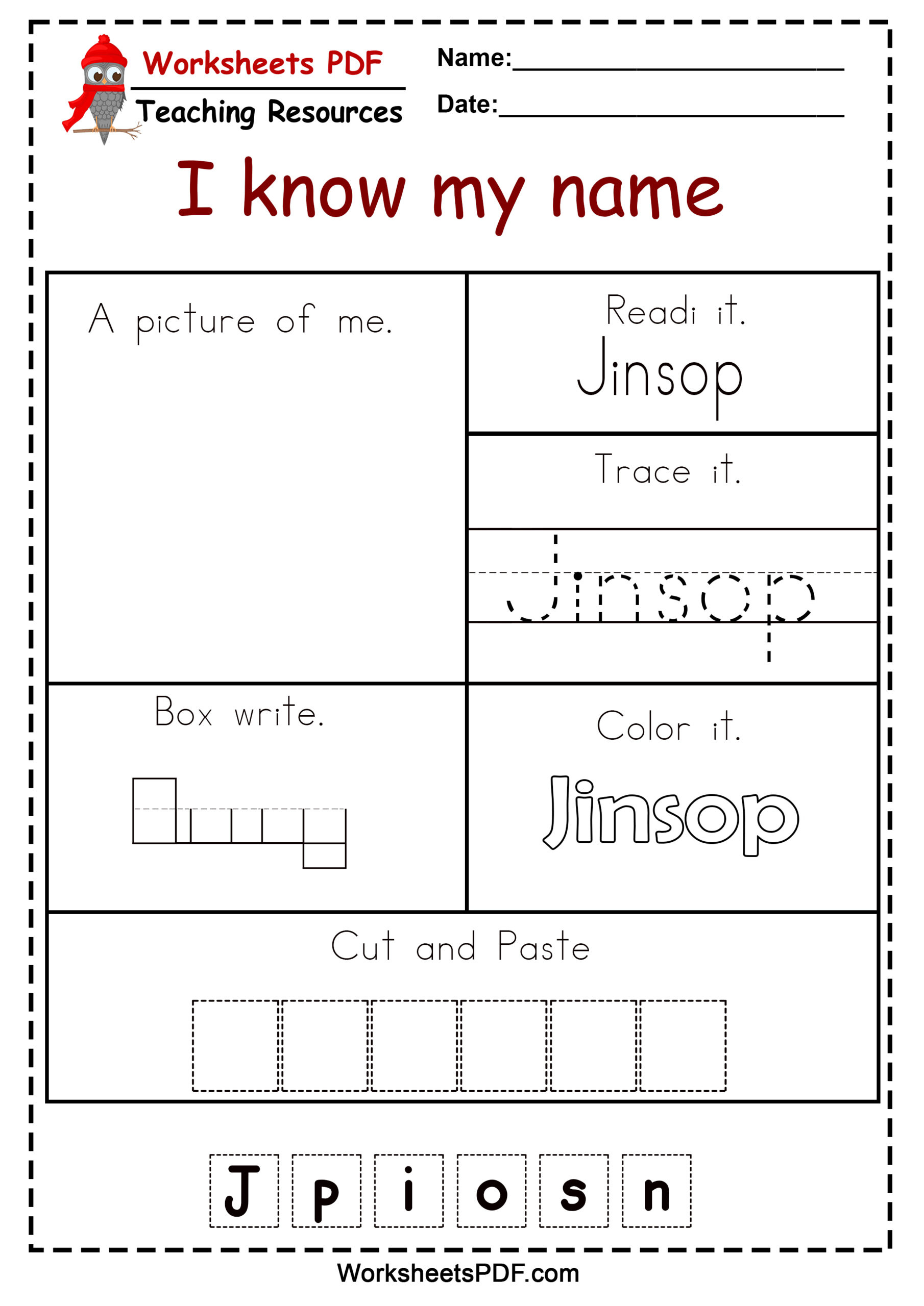 Tracing Worksheets Name Template Printable Tracing Worksheets