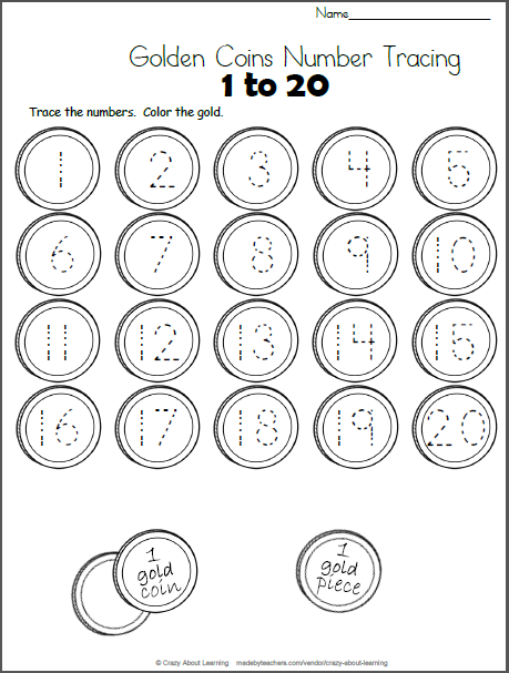 Coin Tracing Worksheets