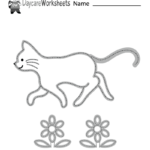 Free Preschool Tracing Cat Worksheet