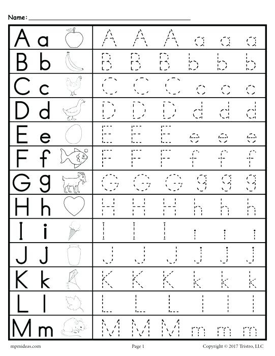 Free Printable Letter Tracing Worksheets A-Z