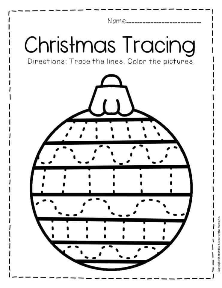 Free Printable Tracing Christmas Preschool Worksheets 2 The Keeper Of 