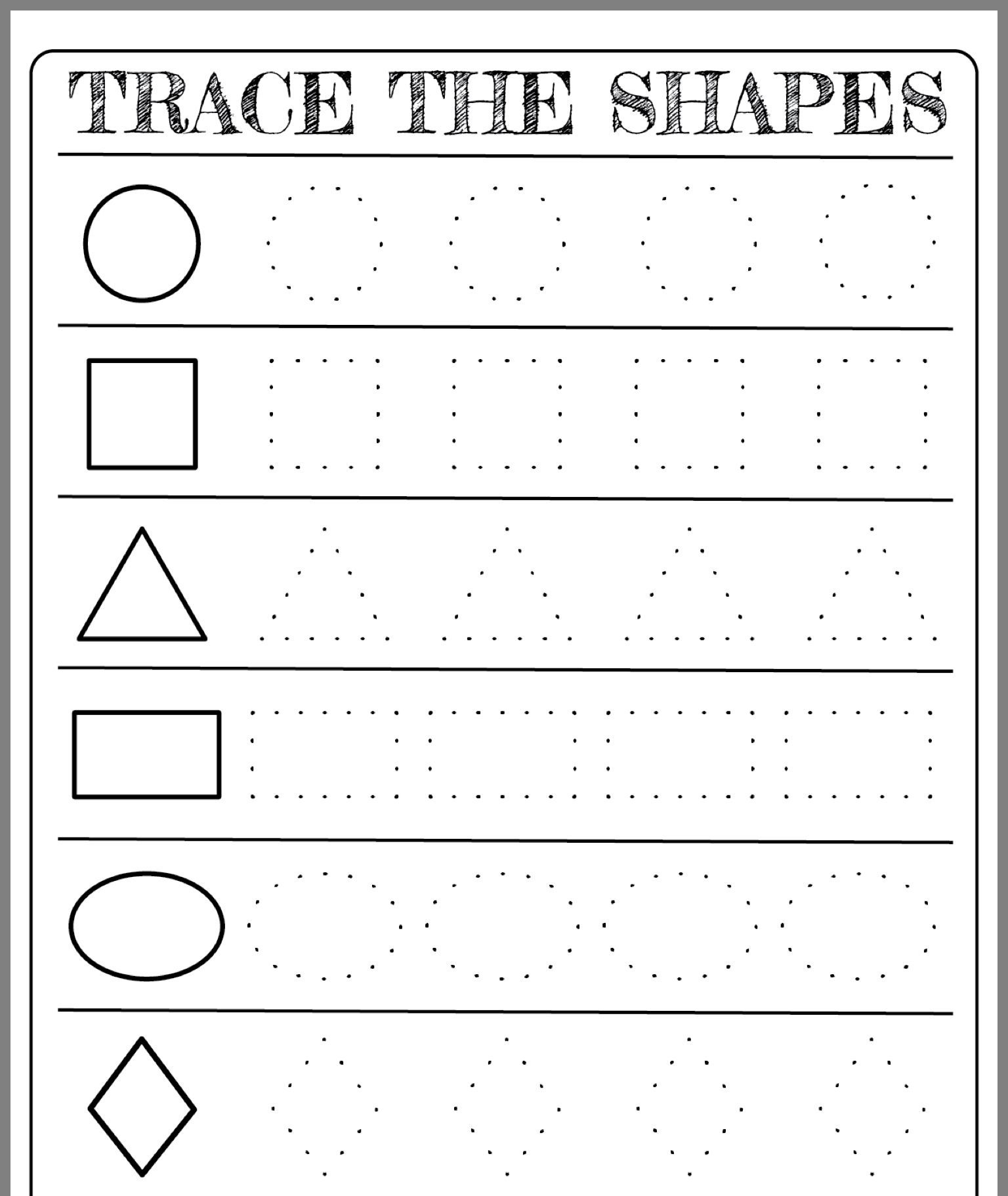 Free Printable Tracing Shapes Worksheets Name Tracing Generator Free