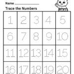 Free Printable Worksheets For Kids Tracing Numbers 1 20 Worksheets