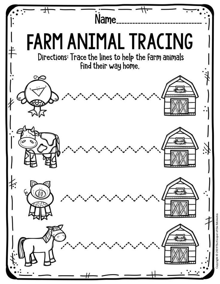 Free Printable Worksheets For Preschool Kindergarten Farm Theme 