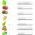 Fruits Worksheet 101 Trace Autumn Fruits Worksheet Fruits For Kids