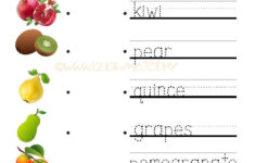 Fruits Worksheet 101 Trace Autumn Fruits Worksheet Fruits For Kids
