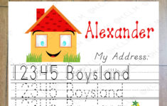 Kids Address Tracing Worksheet Learn Your Address I Know My Etsy