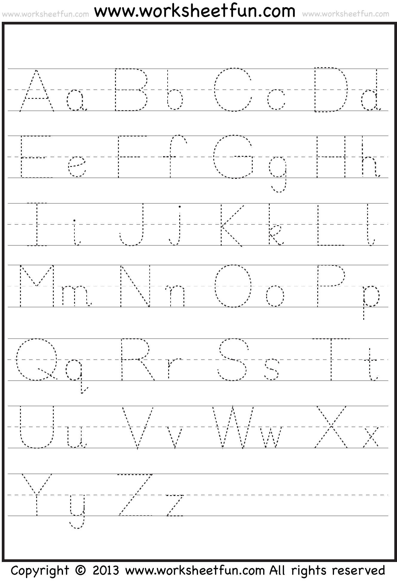 Free Printable ABC Letters Tracing Tracing Worksheets