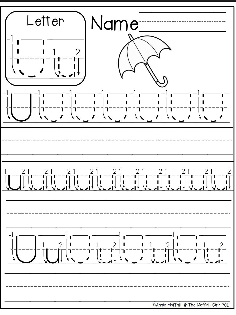 Letter U Worksheets Tracing Dot To Dot Name Tracing Website