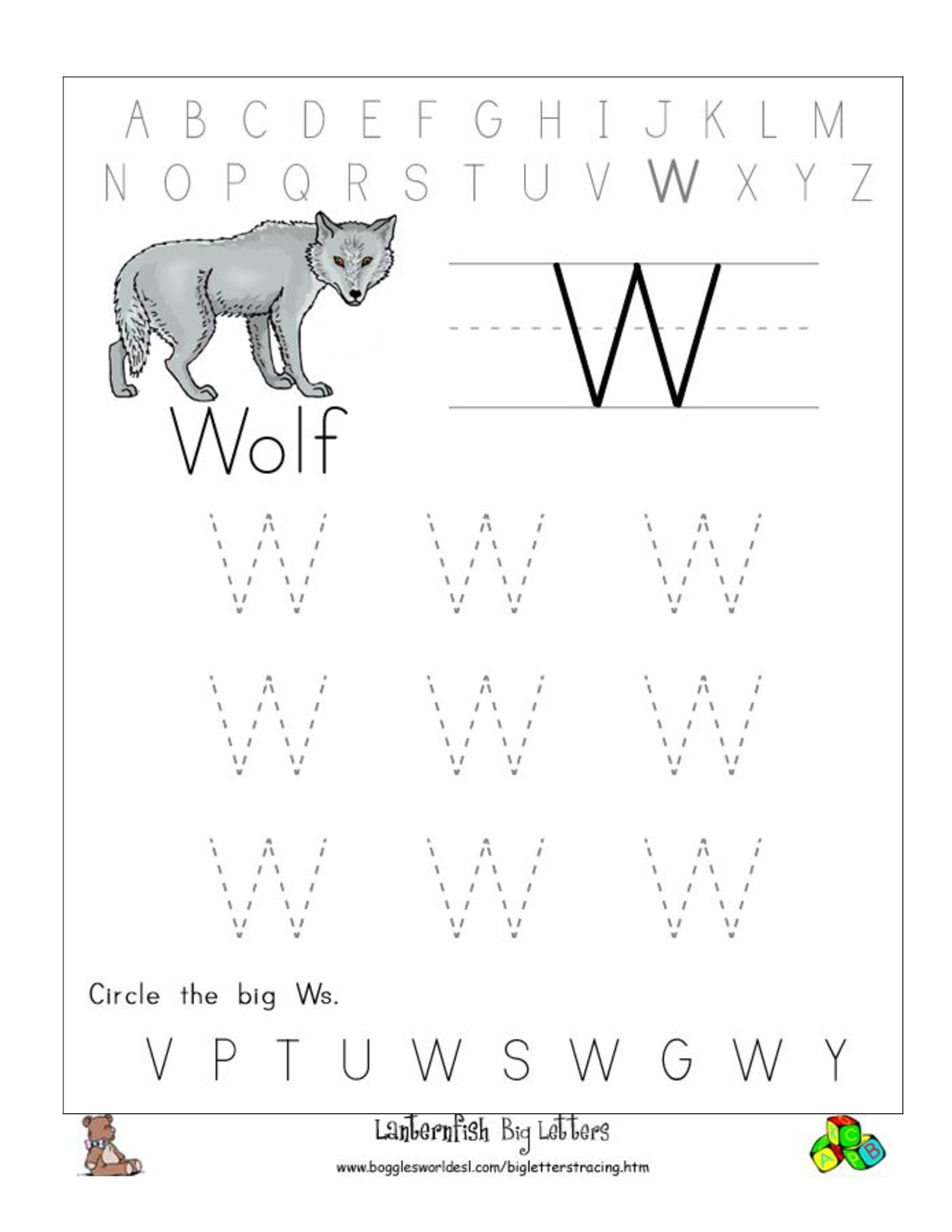 Letter W Tracing Worksheets Preschool Dot To Dot Name Tracing Website