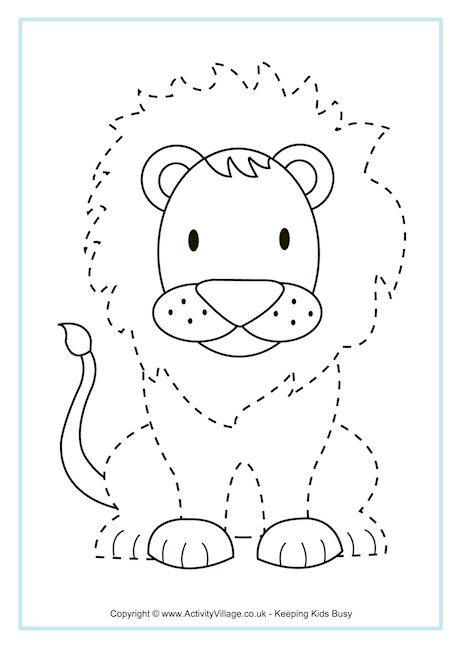 Lion Tracing Page Preschool Tracing Lion Craft Preschool Activities