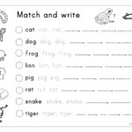 Matching Letter Tracing Writing Animals English ESL Worksheets