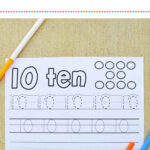 Number 10 Tracing Worksheet Mary Martha Mama